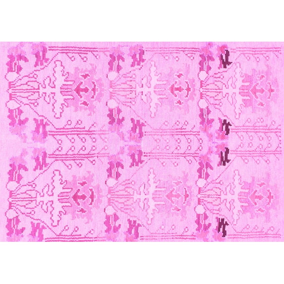 Ahgly Company Indoor Rectangle Abstract Pink Modern Area Rugs, 2' x 5'