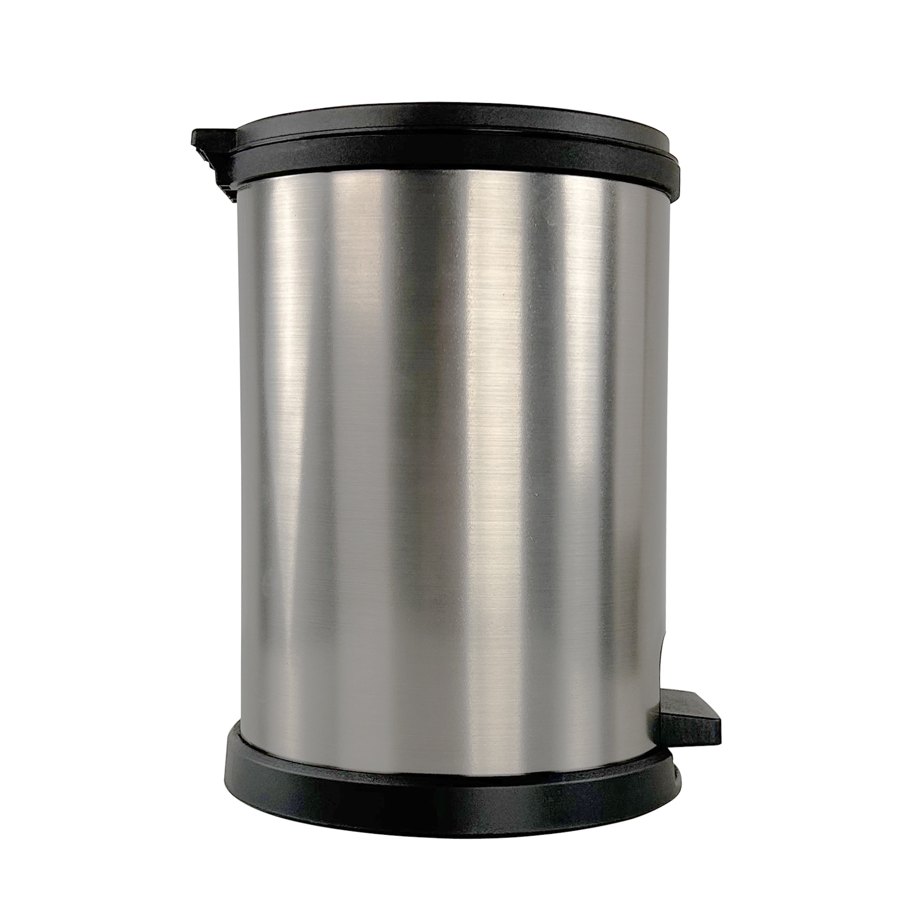 Mainstays 1.3 Gallon Round Trash Can Stainless Steel Bathroom Step