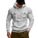 thumbnail image 2 of MHFRRA Sudadera con Capucha de Peso Pesado, Chaqueta de Trabajo para Exteriores con Bolsillo Amplio, Jersey Informal para Otoño E Invierno Gris claro, 2 of 8