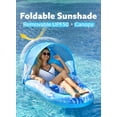 thumbnail image 6 of Joyfy Pool Lounge Float with Canopy for Adult, Inflatable Pool Floats Lounger Raft Floaties Water Floating Recliner Chair with Cup Holders Foot Rest Swimming Pool Floaty, 6 of 7
