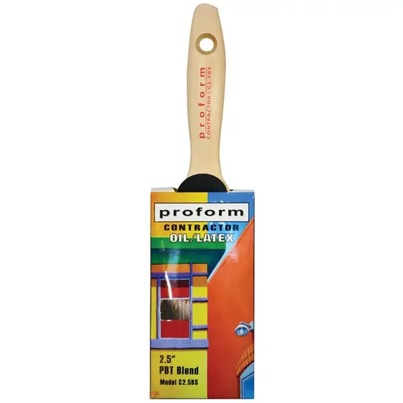 2-1/2" Proform Technologies C2.5BS 70/30 Blend Straight Cut Paint Brush, Beavertail Handle
