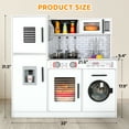 thumbnail image 4 of TLSUNNY Kids Play Kitchen, w/ Realistic Lights & Sounds, Washing Machine, Water Dispenser & Stove, Wooden Kitchen Playset for Toddlers Ages 3+, 4 of 8