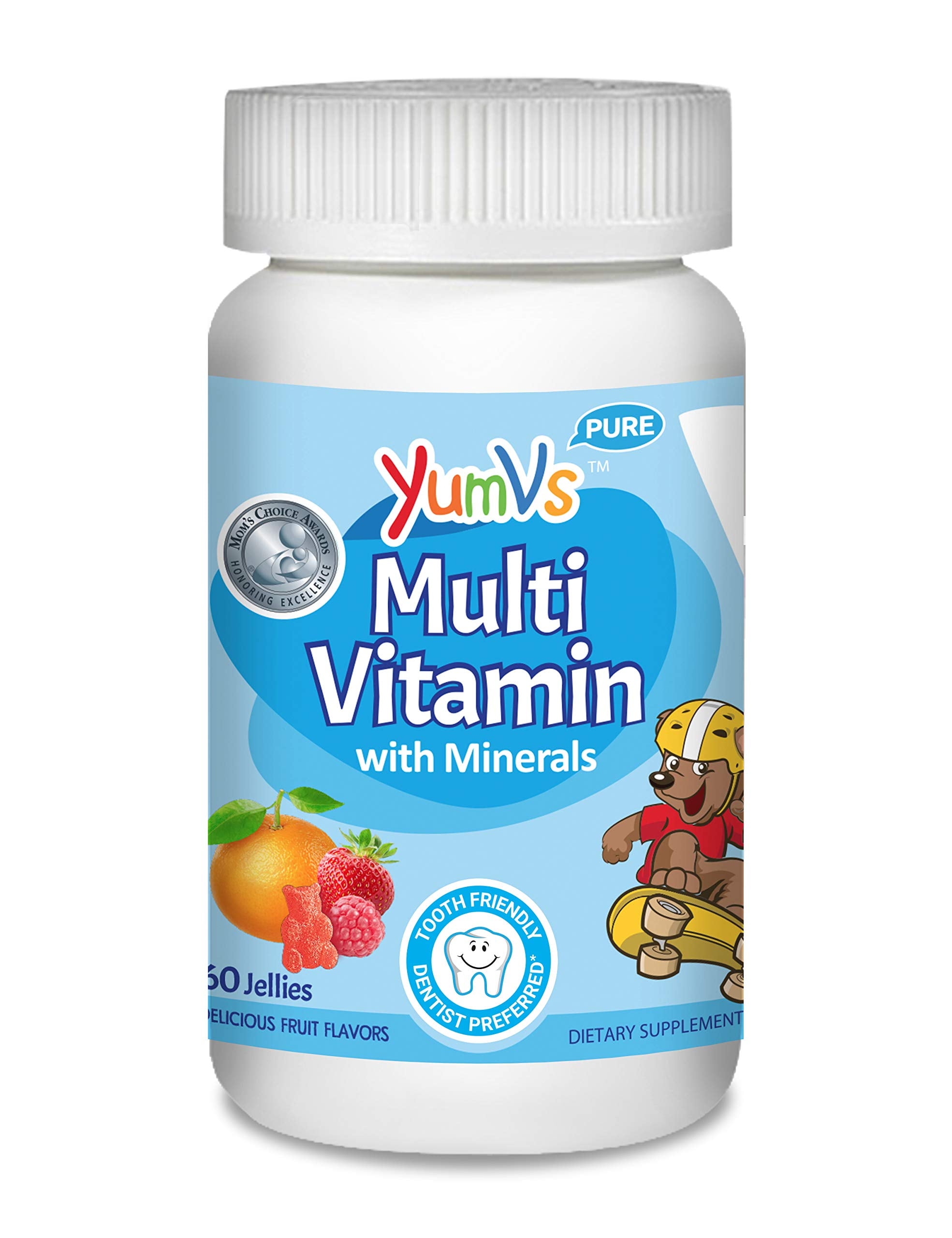 YumVs MultiVitamin Chewable Jellies (Gummies) for Kids, Fruit Flavor