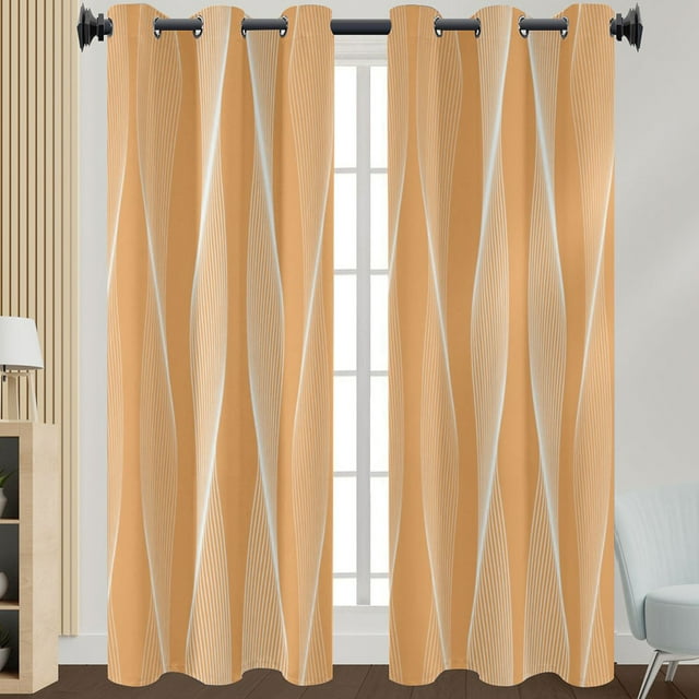 Innerwin Rideaux pour Fenêtres Écoénergétiques Assombrissants, Panneaux à Oeillets, Rideau de Luxe Occultant pour Fenêtre, Isolé Thermiquement, Moderne, Protection UV, Intimité, Orange 108*137 cm