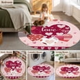 thumbnail image 5 of Round Rugs 3.3Ft, Light Pink Valentines Day Round Area Rug Washable Indoor Throw Carpet, Love Hearts Romantic Farmhouse Soft Non Slip Circle Rug for Laundry Room Patio Home Decor Aesthetic, 5 of 8