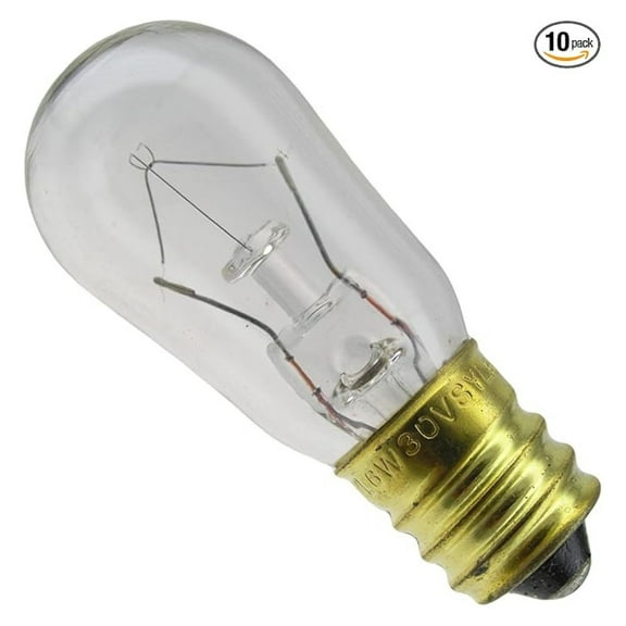 6S6 12V Miniature Light Bulbs - 12 Volt E12 Base - 6 Watt - 0.5 Amp - 10 Pack - Replacement Bulbs for Lamps, Night Lights & More