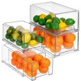 thumbnail image 1 of Sorbus Fridge Drawers - Clear Stackable Pull Out Refrigerator Organizer Bins - Food Storage Containers for Kitchen, Refrigerator, Freezer & Vanity (4 Pack | Large), 1 of 9