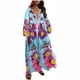 thumbnail image 1 of Vestido largo bohemio de playa con cuello en V y manga larga con estampado floral suelto para mujer Fridja  nbo3536, 1 of 7