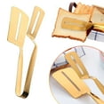 thumbnail image 2 of 2026 New Stainless Steel Grill Clamp, Stainless Steel Double-Sided Shovel Clip, 304 Kitchens Tongs Food Flip Clip, Multipurpose Grill Clamp for Outdoor Grilling and Kitchen Cooking(Gold,9.8x0.8"), 2 of 9