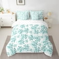 thumbnail image 2 of Manfei Cherry Blossom 7-Piece Bedding Comforter Set,Japanese Flower King Bedding Sets,Green White Ultra Soft Bed Sheets,Breathable Floral Bedroom Decorative,Reversible, 2 of 7