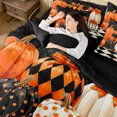 thumbnail image 5 of Erosebridal Pumpkin Variety 7-Piece Twin Bedding,Fall Harvest Bedding Comforter Set,Dark Grey,Reversible, 5 of 6