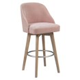 thumbnail image 1 of Madison Park Pearce 30" Solid Wood and Polyester Bar Stool in Pink, 1 of 7