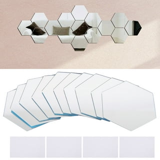 Shatterproof Acrylic Mirror Tiles, 8 x 8 Plastic Mirror Stickers