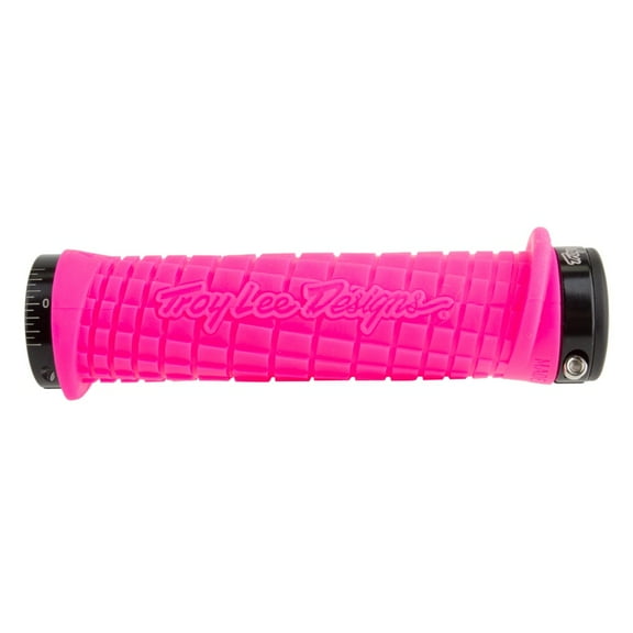 ODI Troy Lee Handlebar Grips Pink Lock-On Flangeless 130mm Undercut Pads
