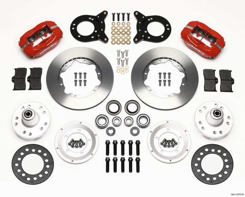 Wilwood Forged Dynalite Front Kit 11.00in Drill-Red 69-70 Impala Drum/Disc 69-82 Vette main image 1