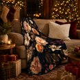 thumbnail image 3 of Moody Floral Moon Bat, Cozy Friendship Quote Scene, Warm Flannel Blanket for Living Room and Reading Nook with Detailed Artwork, Art Lovers Thanksgiving Gift, Artistic Home Decor, 3 of 9