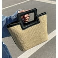 thumbnail image 5 of Kukuzhu Straw Small Tote Bag for Women Summer Beach Bag Woven Straw Bucket Bag Handbag for Travel Vacation, 5 of 6