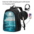 thumbnail image 2 of Disketp Turquoise Ocean Reflection Travel Laptop Backpack, Laptops Backpack with USB Charging Port, Water Resistant Computer Bag Gift for Men & Women, 2 of 7