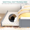 thumbnail image 3 of UHOMEPRO Twin Trundle Bed Frame with Storage and Bookcase Headboard, Gray Twin Bed with Trundle for Kids, Twin Bed Frame for Boys Girls, No Box Spring Needed, 3 of 7