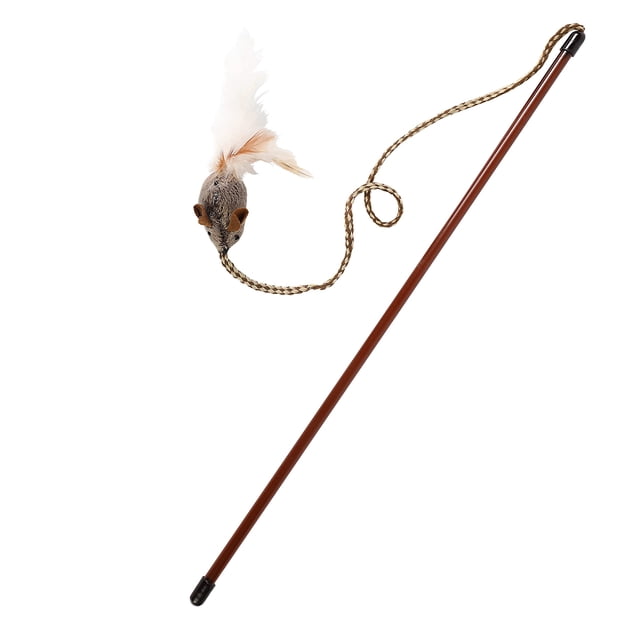 Varita de juego con plumas y plumas para gatos OurPet's Play-N-Squeak