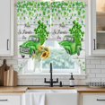 thumbnail image 6 of St. Patrick's Day Swag Valances for Windows, Kitchen Curtains 36 Inch Length 2 Panels Set, Spring Lucky Grass Truck Gray Wood Short Curtains for Small Windows Rod Pocket Cafe Curtains Drapes 28"x36", 6 of 8