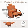 thumbnail image 2 of YODOLLA Fauteuil d'Appoint Berçant avec Repose-Pieds Escamotable, Fauteuil Inclinable à Bascule à Dossier Réglable 3 Positions avec Pochette Latérale, Orange, 2 of 8