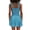 Blue, variant on Women's Floral Scoop Neck Mini Dress with Ruched Bodice and Ruffle Hem in 100% Polyester for All Day Everyday Comfort