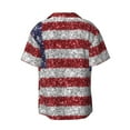 thumbnail image 2 of Haiem America Flag Glitter Men's Casual Shirts Short Sleeve Button Down Shirts Fashion Textured Summer Beach Shirt-3X-Large, 2 of 7