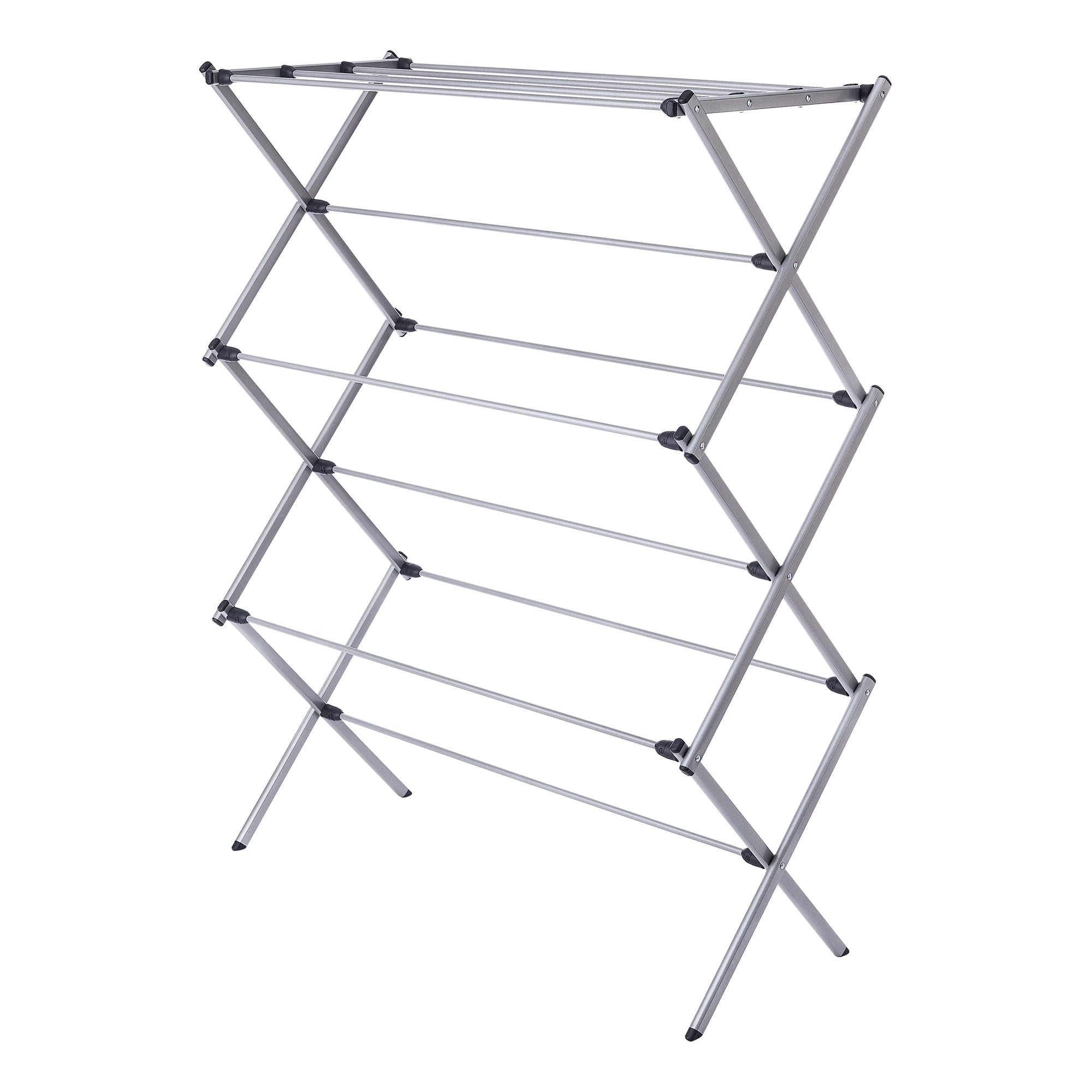Mainstays Oversized Steel Clothes Drying Rack, 7-Tier Folding Design, Silver