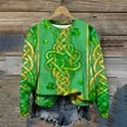 thumbnail image 4 of Craaazy Women's Comfy Clover Graphic St Patrick's Day Long Sleeve Tops, 4 of 7
