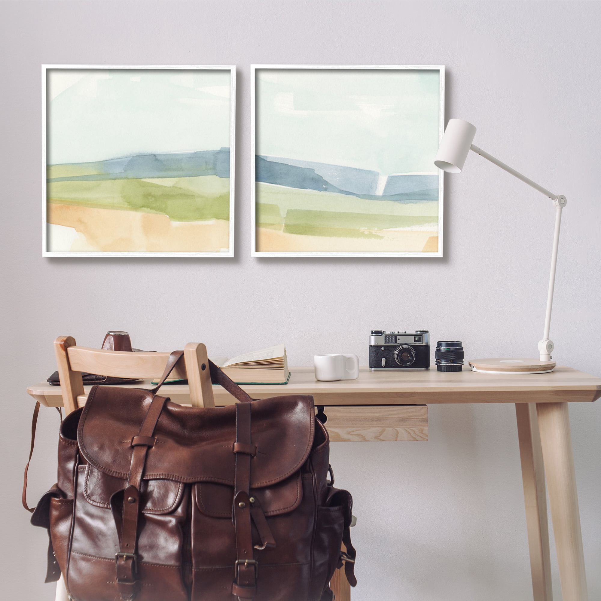 Stupell Industries Watercolor Hills Abstract Landscape Blue Green Brown Tones, 24 x 24, Design by Emma Caroline