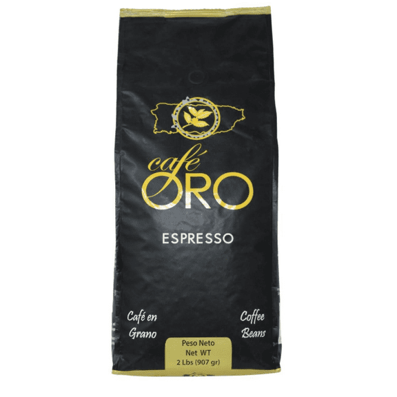 Cafe Oro Espresso Roasted Coffee Beans- Puerto Rican Coffee Beans (2 pounds)