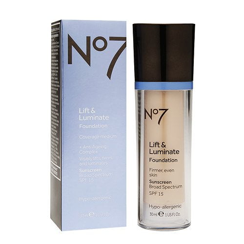Boots No7 Lift & Luminate Foundation, SPF 15, Warm Ivory 1 fl oz