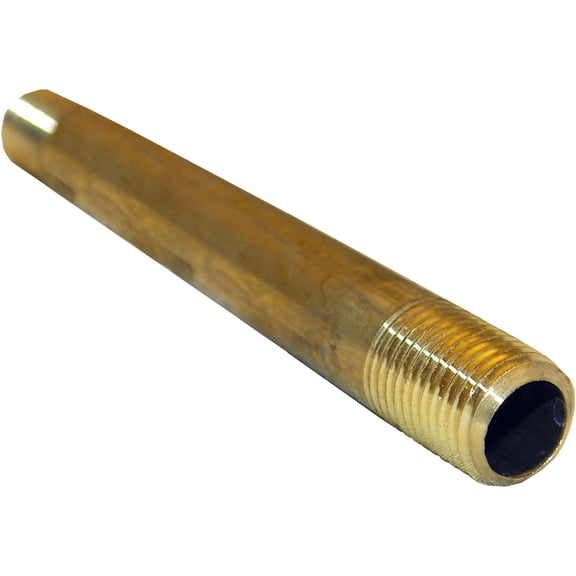 Lasco Fittings Brass Pipe Nipple - Yellow, 1/4" x 4"