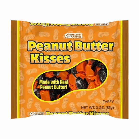 Melster Peanut Butter Kisses Halloween Taffy Candy, 3 oz