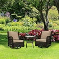 thumbnail image 2 of Outdoor 360 Swivel Rocker Patio Chairs Set of 2 and Matching End Table, IDEALHOUSE 3 Pieces Wicker Patio Bistro Set with Premium Fabric Cushions for Yard, Garden, Balcony (Beige), 2 of 2