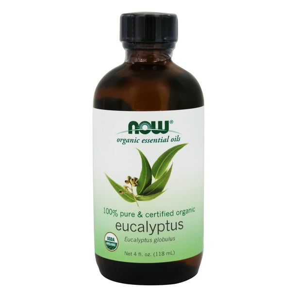 NOW Foods 100 Pure & Organic Essential Oil Eucalyptus 4 fl. oz