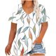 thumbnail image 1 of Camisetas Casuales de las Mujeres Más Tamaño V-Cuello Impresión Manga Corta Color Sólido Base de Verano Superior, Ligero para Diario, 1 of 9