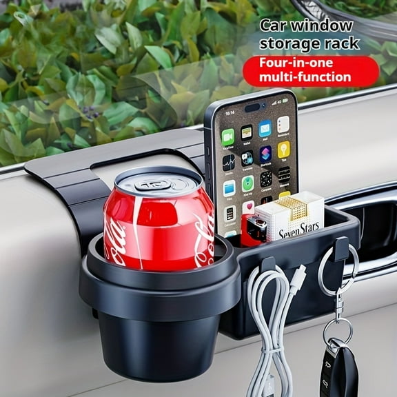 Car multi-function mobile phone storage box car key storage window door sundries water cup holder window storage rack car cup holder window cup holder
