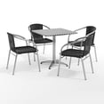 thumbnail image 2 of Flash Furniture 27.5'' Square Aluminum Indoor-Outdoor Table Set with 4 Black Rattan Chairs, 2 of 13