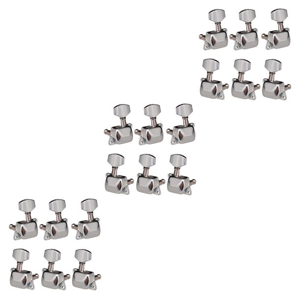 Advancent Paquete de 6 cabezales de máquina de guitarra Tuning Peg Tuner Knobs Reparación de instrumentos de cuerda Reemplazo de piezas Accesorio 3 3 Izquierda 3 Derecha 3piezas Advancent CBP232496