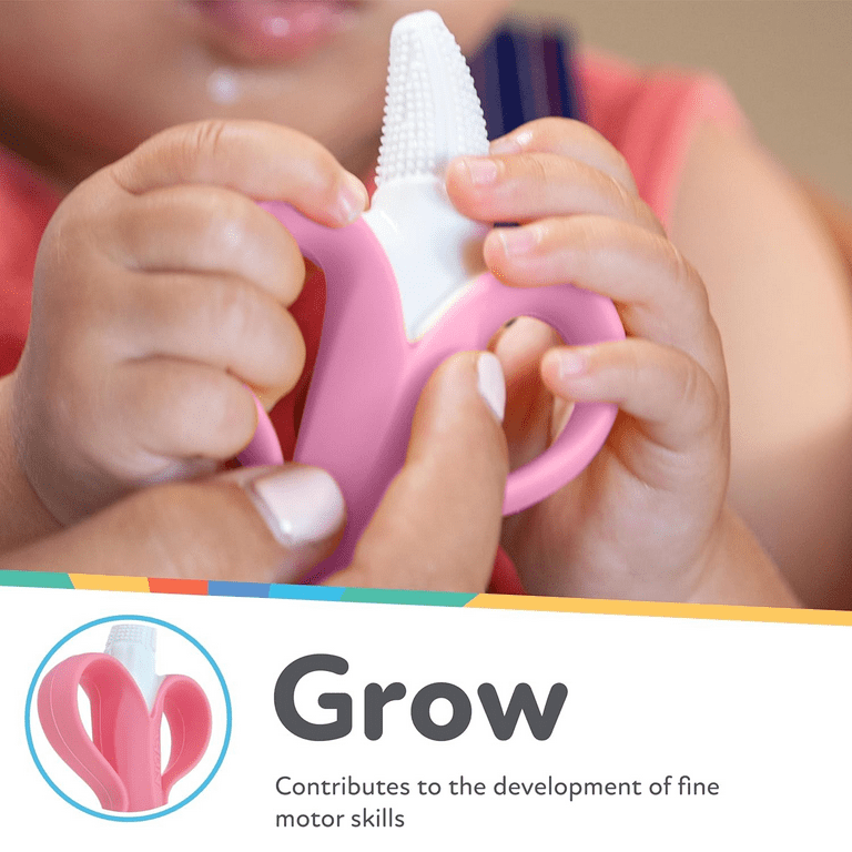 Nuby NanaNubs Banana Massaging Toothbrush for Infants Pink Soft