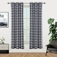 thumbnail image 2 of HaperlareBuffalo Plaid Curtain 37"W x 84"L Rustic Gingham Textured Farmhouse Blackout Curtain for Living Room, Black White, 2 Panels, 2 of 6