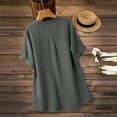 thumbnail image 6 of Women's V Neck Long Sleeve Button Down Top Blouse Shirt Pullover Casual Loose Fit Solid Color Soft Business Work Office Vacation Travel Fashion Essential Gift for Ladies | Sopatenor,Gray XL, 6 of 9