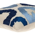 thumbnail image 4 of Nassau Collection Embroidered Abstract Square Cotton Throw Pillow - 22" - Beige and Blue, 4 of 4