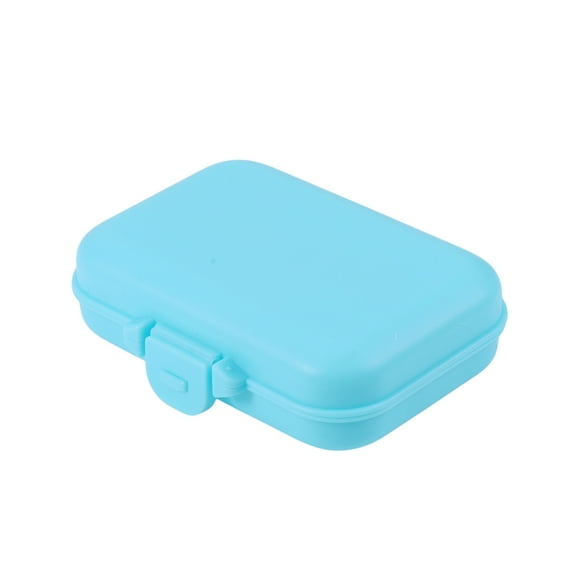 Unique Bargains 1 Pc 6 Grids Single Layer Fixed Type Pill Case Portable for Travel Blue
