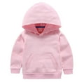 thumbnail image 2 of Vibrex Baby Toddler Kids Boy Girl Solid Casual Pocket Hoodie Sweatershirt Pullover Toddler Baby Hoodies Solid Color Long Sleeve Kangaroo Pocket Hooded Sweatshirt Top Fall Winter Clothes, 2 of 6