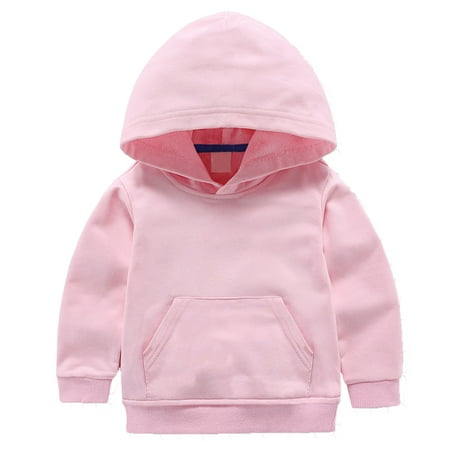 

Scyoekwg Toddler Kids Boys Girls Hoodies Tracksuits Casual Solid Color Long Sleeve Hooded Pullover Sweatshirts Sports with Pocket (Pink 7-8 Years)