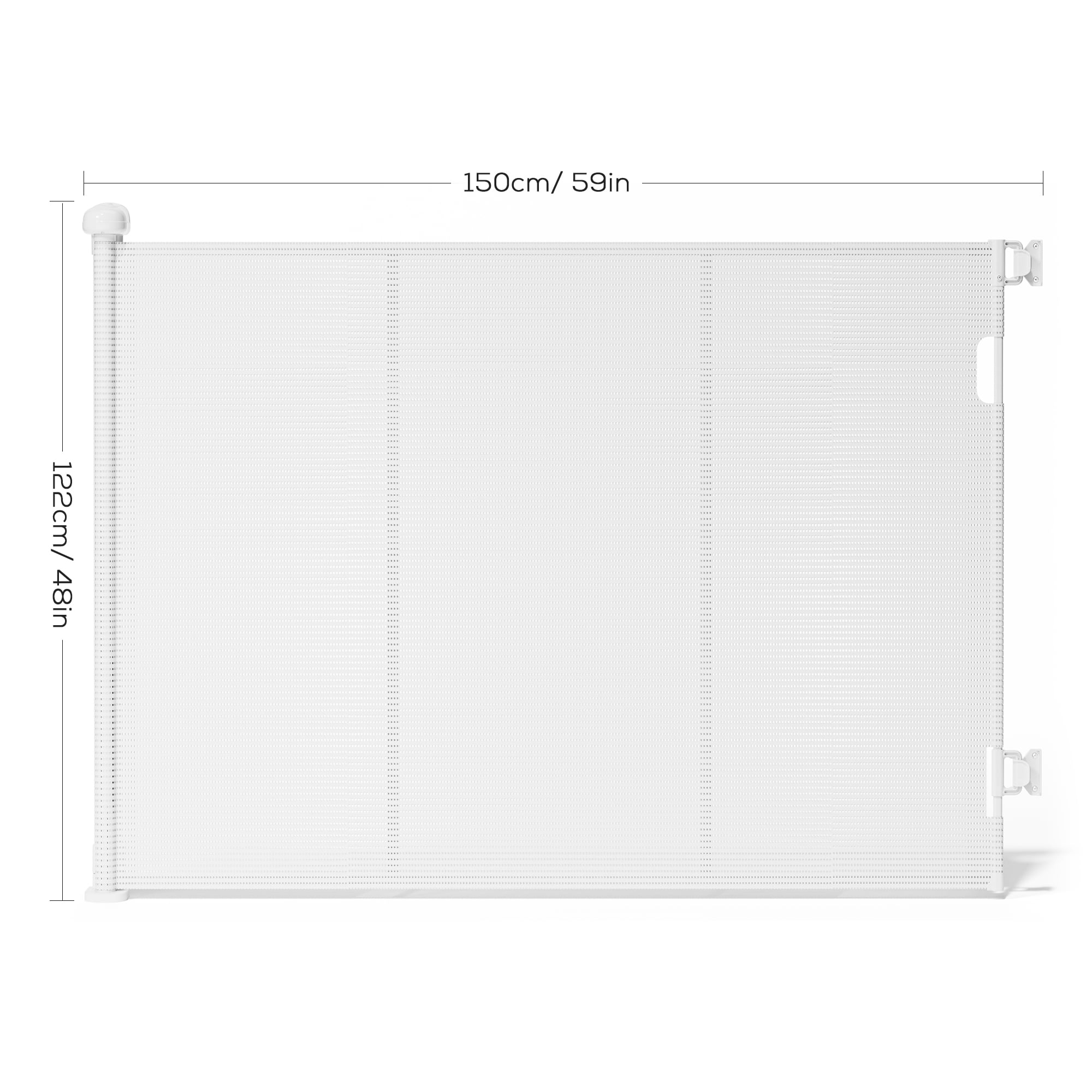 Retractable Baby Gate, TULILLO 48in Tall Baby Safety Gate, 59" Wide Baby Gate Dog Gate for Stair, Doorway, Auto-Lock,White