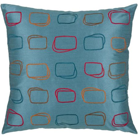 Rizzy home T03569 18" x 18" peacock blue polyester decorative filled pillow
